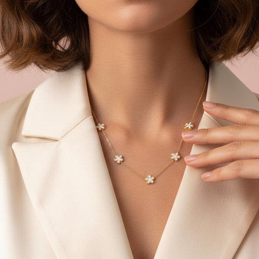 Collier Chaîne TRÈFLE Plaque Or - Orelea Paris