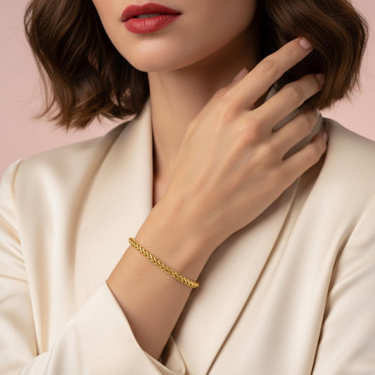 Bracelet Tressé VENUS Plaque Or - Orelea Paris