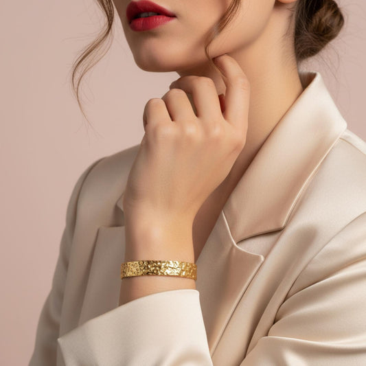 Bracelet Ajustable LUNA Plaque Or - Orelea Paris