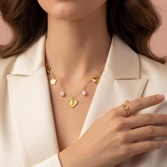 Collier Chaîne AURÉVIA Zircons Plaque Or - Orelea Paris