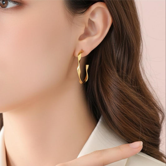 Boucles Créoles VALENTI Plaqué Or–Orelea Paris