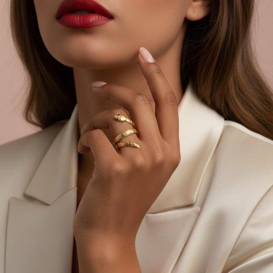 Bague Ajustable VENENA Plaqué Or - Orelea Paris