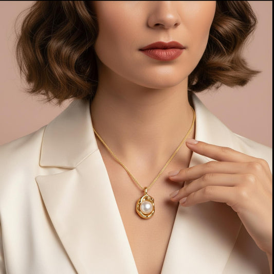 Collier Chaîne PERLA Plaque Or - Orelea Paris