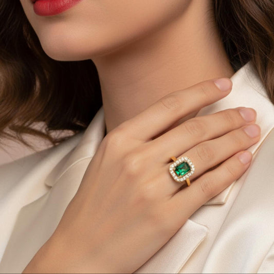 Bague Ajustable VENISE Zircons Plaqué Or - Orelea Paris