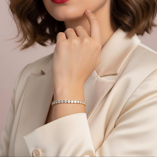 Bracelet SERENA Zircons Plaque Or - Orelea Paris