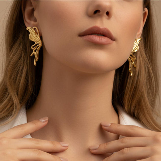 Boucles D’oreilles BUTTERFLY Plaqué Or– Orelea Paris