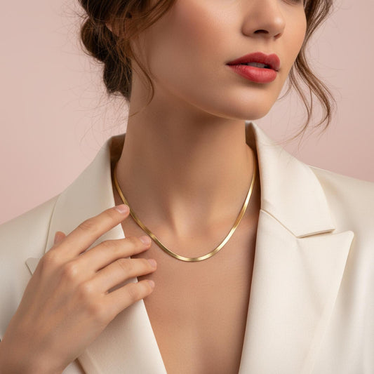 Collier Chaîne ClARENCE Plaque Or - Orelea Paris