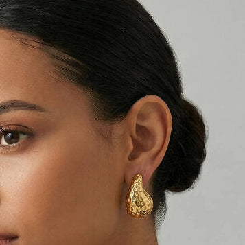 Boucles D'oreilles GOUTTE DORÉE Plaqué Or – Orelea Paris